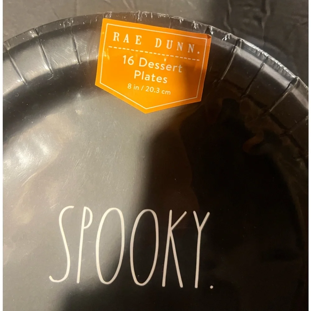 Spooky Rae Dunn Disposable Plates Heavy duty 16 Dessert Halloween